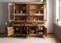 Buffet In Legno Di Mango 204x50x210 Oliato Beige TOULOUSE #03 -Massivmoebel24 09 322 188 0003 03