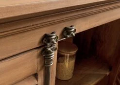 Buffet In Legno Di Mango 106x60x196 Oliato Beige TOULOUSE #04 -Massivmoebel24 09 322 188 0004 07