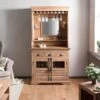 Mobile Bar Mango 98x51x190 Oliato Beige TOULOUSE #05 -Massivmoebel24 09 322 188 0005 01