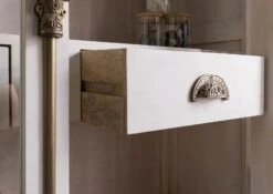 Buffet In Legno Di Mango 204x50x210 Laccato Bianco TOULOUSE #103 -Massivmoebel24 09 322 188 1003 04