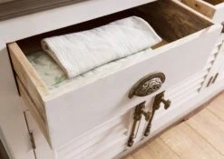 Buffet In Legno Di Mango 204x50x210 Laccato Bianco TOULOUSE #103 -Massivmoebel24 09 322 188 1003 06