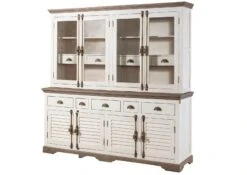 Buffet In Legno Di Mango 204x50x210 Laccato Bianco TOULOUSE #103 -Massivmoebel24 09 322 188 1003 09