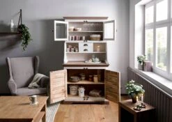 Buffet In Legno Di Mango 106x60x196 Laccato Bianco TOULOUSE #104 -Massivmoebel24 09 322 188 1004 03