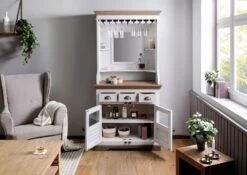 Mobile Bar Mango 98x51x190 Laccato Bianco TOULOUSE #105 -Massivmoebel24 09 322 188 1005 03