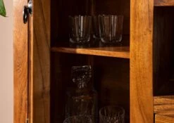 OXFORD #0530 Mobile Dispensa In Legno Di Acacia - Laccato / Miele 150x50x200 -Massivmoebel24 09 322 610 0P31 5