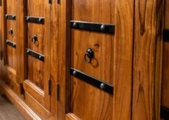 OXFORD #0530 Mobile Dispensa In Legno Di Acacia - Laccato / Miele 150x50x200 -Massivmoebel24 09 322 610 0P31 6