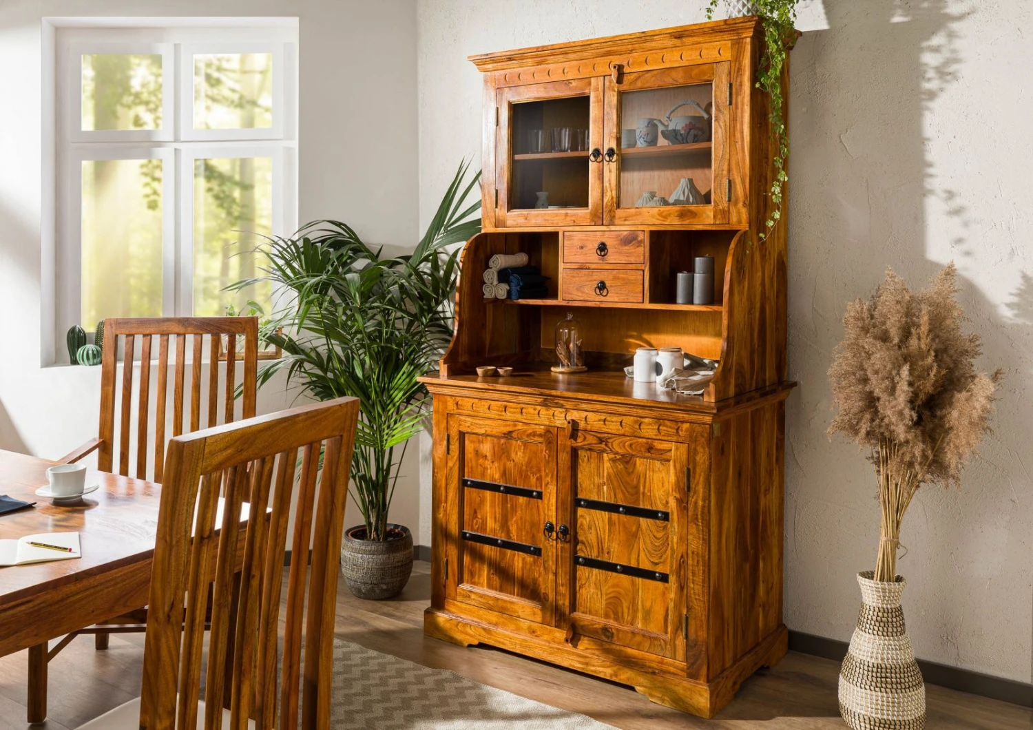 OXFORD #0510 Mobile Dispensa In Legno Di Acacia - Laccato / Miele 106x60x196 3 OXFORD #0510 Mobile Dispensa In Legno Di Acacia - Laccato / Miele 106x60x196