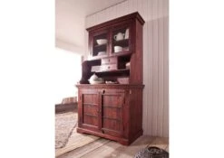 OXFORD #510 Credenza In Legno Di Acacia - Laccato / Nougat 106x60x196 -Massivmoebel24 09 322 620 0P33 3