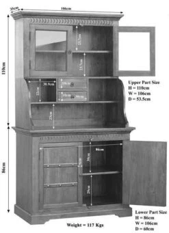 OXFORD #510 Credenza In Legno Di Acacia - Laccato / Nougat 106x60x196 -Massivmoebel24 09 322 620 0P33 8