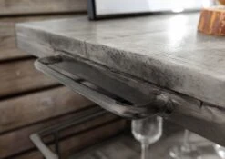 HEAVY INDUSTRY #167 Carrello Da Servizio In Legno Di Mango E Ferro - Laccato Grigio - 117x46x94 -Massivmoebel24 09 322 677 0167 4