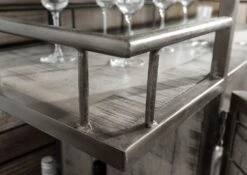 HEAVY INDUSTRY #167 Carrello Da Servizio In Legno Di Mango E Ferro - Laccato Grigio - 117x46x94 -Massivmoebel24 09 322 677 0167 5