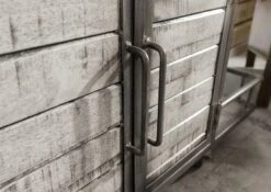 HEAVY INDUSTRY #167 Carrello Da Servizio In Legno Di Mango E Ferro - Laccato Grigio - 117x46x94 -Massivmoebel24 09 322 677 0167 6