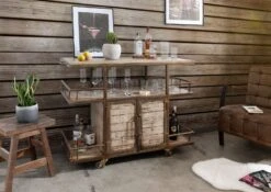 HEAVY INDUSTRY #267 Carrello Da Servizio In Legno Di Mango E Ferro - Laccato Marrone - 117x46x94