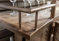 HEAVY INDUSTRY #267 Carrello Da Servizio In Legno Di Mango E Ferro - Laccato Marrone - 117x46x94 -Massivmoebel24 09 322 677 0267 5