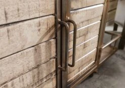 HEAVY INDUSTRY #267 Carrello Da Servizio In Legno Di Mango E Ferro - Laccato Marrone - 117x46x94 -Massivmoebel24 09 322 677 0267 6