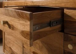 ANCONA #145 Credenza In Legno Di Sheesham - Laccato / Marrone 140x45x200 -Massivmoebel24 09 322 699 1045 06