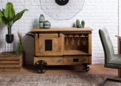 Serviertisch Mango 120x45x85 Natur Lackiert RAILWAY #197 14 Serviertisch Mango 120x45x85 Natur Lackiert RAILWAY #197 -Massivmoebel24 09 322 772 0097 03