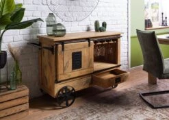 Serviertisch Mango 120x45x85 Natur Lackiert RAILWAY #197 15 Serviertisch Mango 120x45x85 Natur Lackiert RAILWAY #197 -Massivmoebel24 09 322 772 0097 04