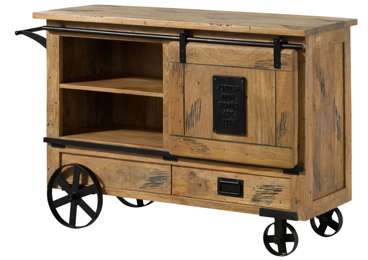 Serviertisch Mango 120x45x85 Natur Lackiert RAILWAY #197 11 Serviertisch Mango 120x45x85 Natur Lackiert RAILWAY #197 - immagine 9