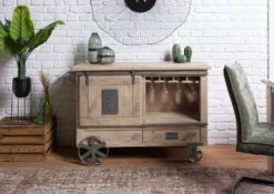 Serviertisch Mango 120x45x85 Beige Lackiert RAILWAY #397 14 Serviertisch Mango 120x45x85 Beige Lackiert RAILWAY #397 -Massivmoebel24 09 322 772 2097 03