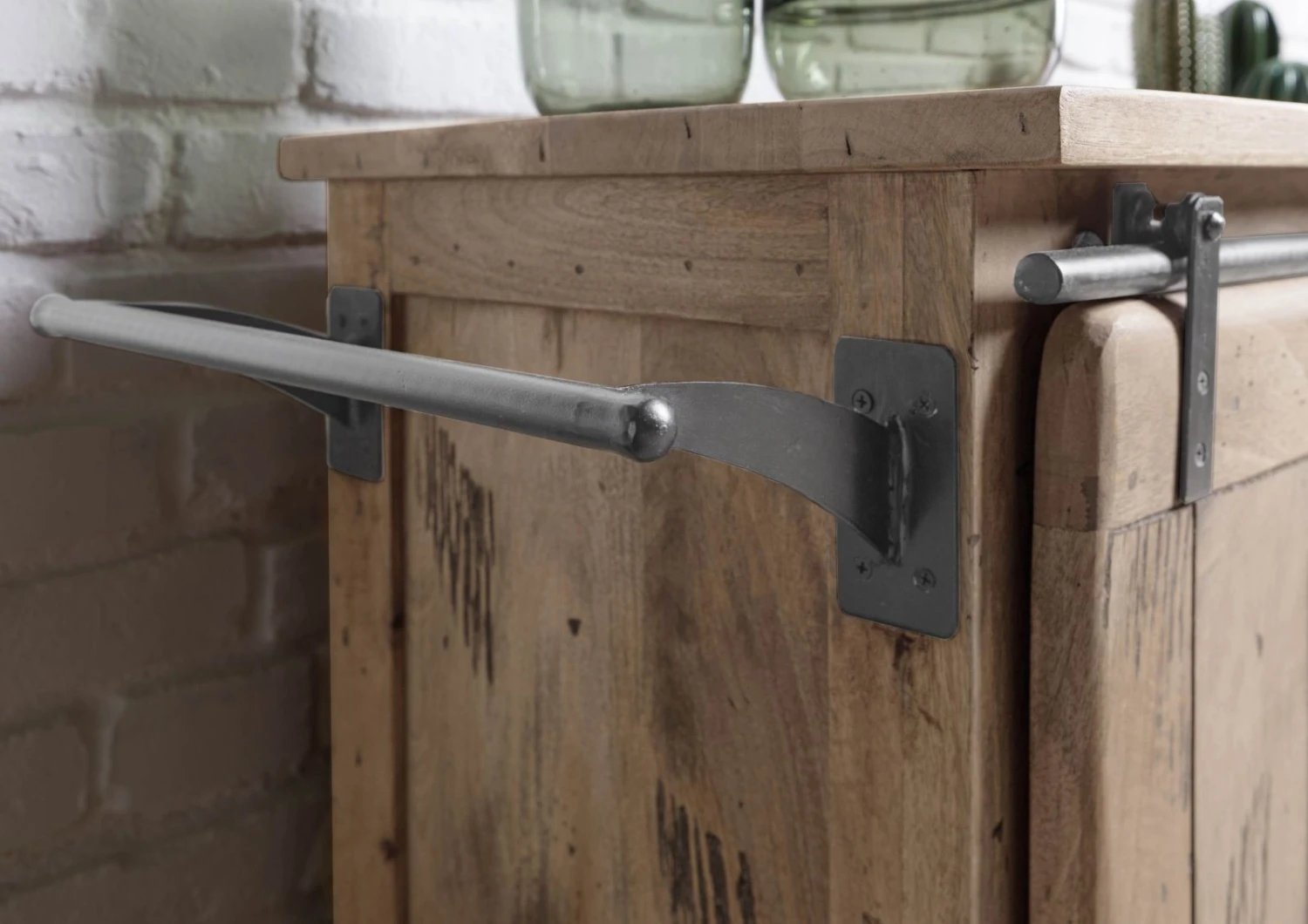 Serviertisch Mango 120x45x85 Beige Lackiert RAILWAY #397 9 Serviertisch Mango 120x45x85 Beige Lackiert RAILWAY #397 - immagine 7