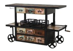INDUSTRIAL #17 Mobile Bar In Legno Riciclato E Ferro - Laccato Multicolore 168x56x85 19 INDUSTRIAL #17 Mobile Bar In Legno Riciclato E Ferro - Laccato Multicolore 168x56x85 -Massivmoebel24 09 322 811 0017 9