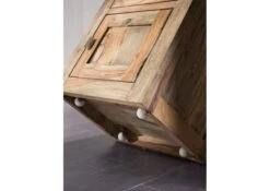 NATURE GREY #713 Comodino In Legno Di Sheesham - Oliato / Grigio 45x40x60 -Massivmoebel24 09 330 550 1043 5