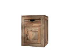 NATURE GREY #713 Comodino In Legno Di Sheesham - Oliato / Grigio 45x40x60 -Massivmoebel24 09 330 550 1043 9