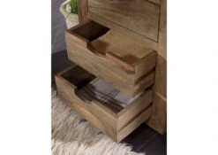 NATURE GREY #714 Comodino In Legno Di Sheesham - Oliato / Grigio 45x40x60 -Massivmoebel24 09 330 550 1044 4