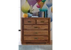 NATURE BROWN #854 Comò In Legno Di Sheesham - Oliato / Marrone 95x47x85 -Massivmoebel24 09 330 554 8054 3