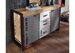 Credenza In Legno Di Mango 145x40x85 Mango Naturale Stampato FACTORY #132 -Massivmoebel24 09 330 559 0132 3