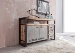 Credenza In Legno Di Mango 145x40x85 Mango Naturale Stampato FACTORY #143 -Massivmoebel24 09 330 559 0133 2