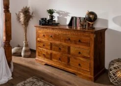 OXFORD #0524 Cassettiera In Legno Di Acacia - Laccato / Miele 145x49x85