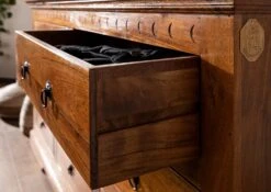 OXFORD #0524 Cassettiera In Legno Di Acacia - Laccato / Miele 145x49x85 -Massivmoebel24 09 330 610 00P6 6