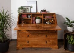 OXFORD #0515 Scrivania In Legno Di Acacia - Laccato / Miele 107x50x100 -Massivmoebel24 09 330 610 0P38 4