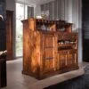 OXFORD #0903 Mobile Bar In Legno Di Acacia - Laccato / Miele 140x66x125