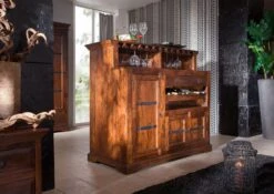 OXFORD #0903 Mobile Bar In Legno Di Acacia - Laccato / Miele 140x66x125