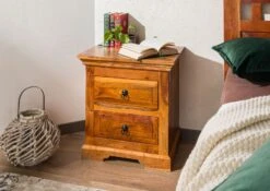 OXFORD #0905 Comodino In Legno Di Acacia - Laccato / Miele 52x40x54