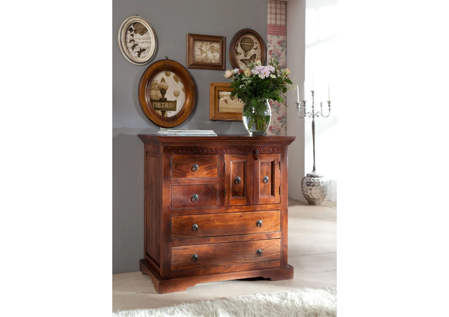 OXFORD #446 Credenza In Legno Di Acacia - Laccato / Nougat 87x50x87 3 OXFORD #446 Credenza In Legno Di Acacia - Laccato / Nougat 87x50x87