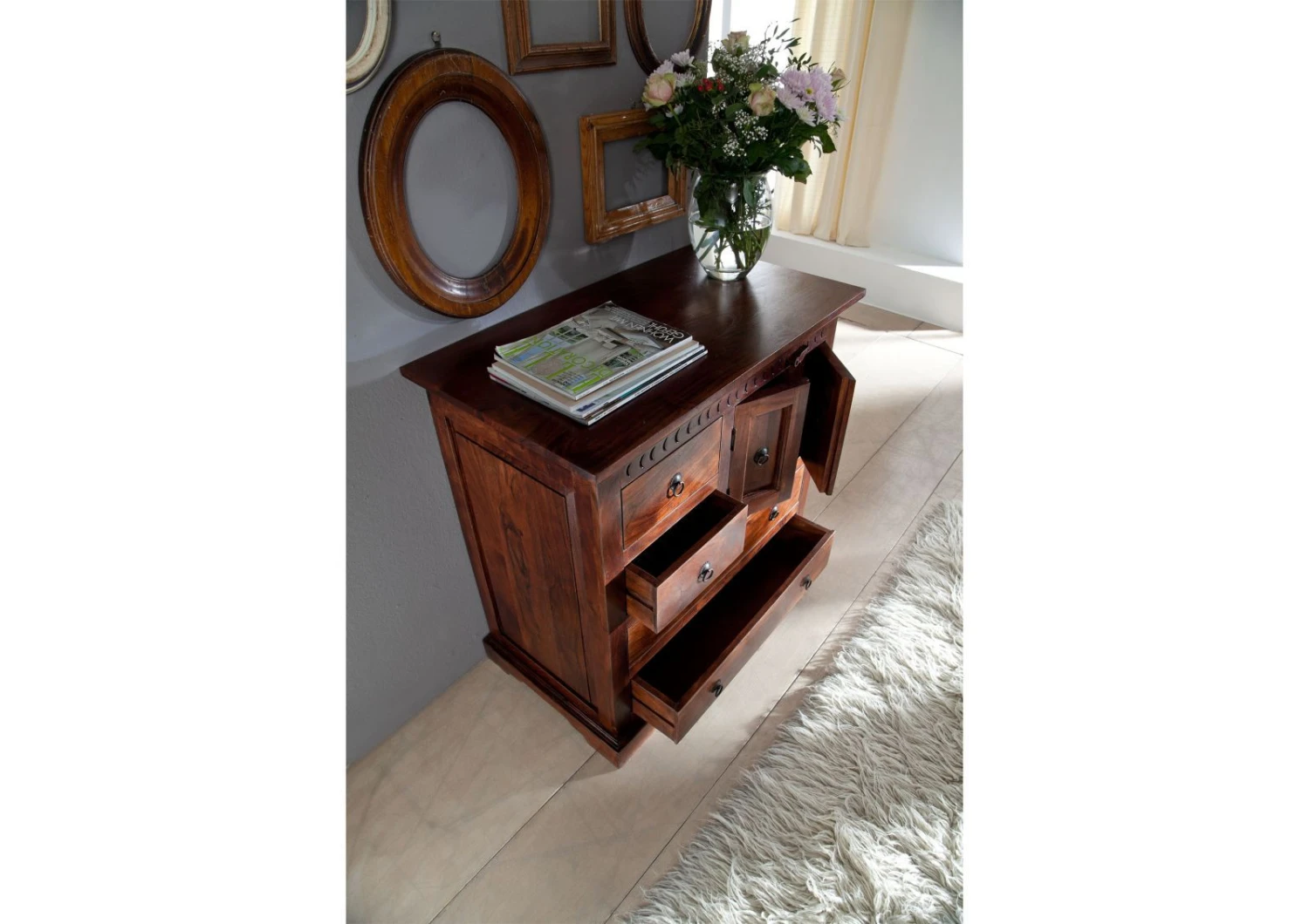 OXFORD #446 Credenza In Legno Di Acacia - Laccato / Nougat 87x50x87 6 OXFORD #446 Credenza In Legno Di Acacia - Laccato / Nougat 87x50x87 - immagine 4