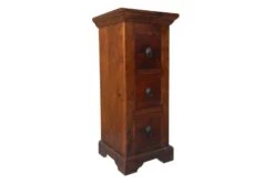 OXFORD #501 Cassettiera In Legno Di Acacia - Laccato / Nougat 33x31x74 -Massivmoebel24 09 330 620 00P1 9