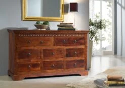 OXFORD #524 Cassettiera In Legno Di Acacia - Laccato / Nougat 145x49x85