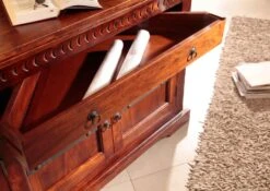 OXFORD #50 Mobile Angolare In Legno Di Acacia - Laccato / Nougat 107x54x80 -Massivmoebel24 09 330 620 00P8 6