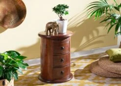 OXFORD #337 Comò In Legno Di Acacia - Laccato / Nougat 42x42x55