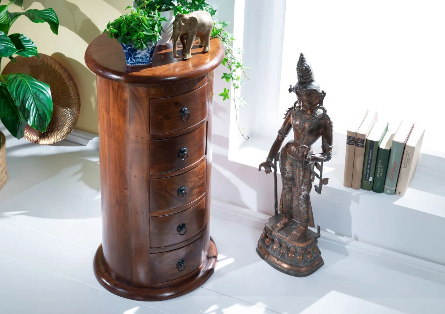 OXFORD #338 Comò In Legno Di Acacia - Laccato / Nougat 45x45x88 4 OXFORD #338 Comò In Legno Di Acacia - Laccato / Nougat 45x45x88 - immagine 2