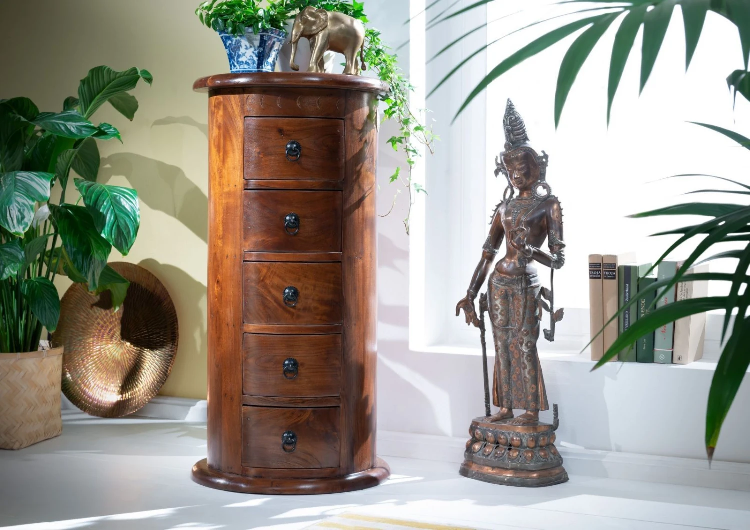 OXFORD #338 Comò In Legno Di Acacia - Laccato / Nougat 45x45x88 5 OXFORD #338 Comò In Legno Di Acacia - Laccato / Nougat 45x45x88 - immagine 3