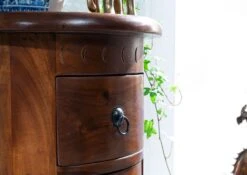 OXFORD #338 Comò In Legno Di Acacia - Laccato / Nougat 45x45x88 11 OXFORD #338 Comò In Legno Di Acacia - Laccato / Nougat 45x45x88 -Massivmoebel24 09 330 620 0138 4