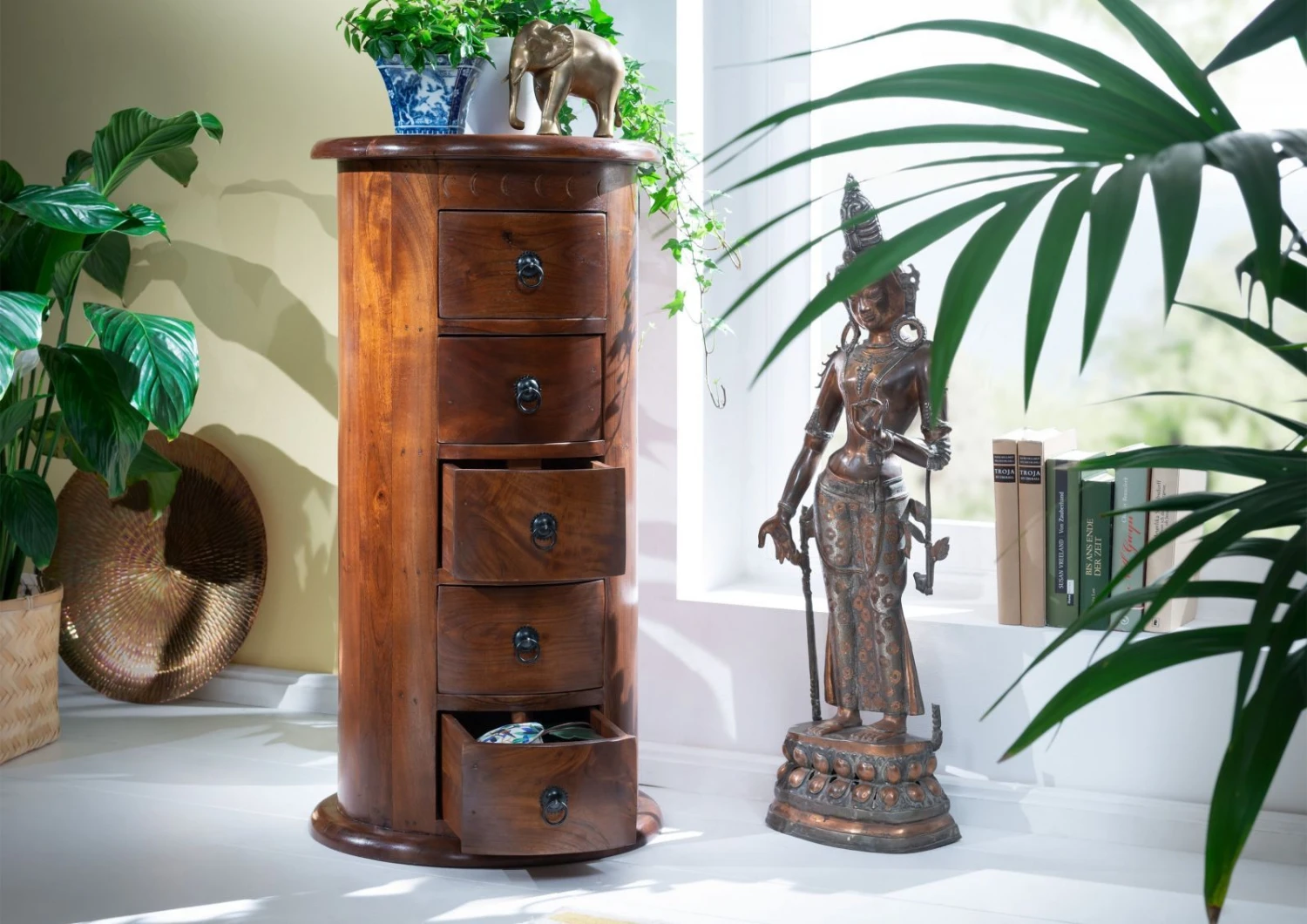 OXFORD #338 Comò In Legno Di Acacia - Laccato / Nougat 45x45x88 7 OXFORD #338 Comò In Legno Di Acacia - Laccato / Nougat 45x45x88 - immagine 5