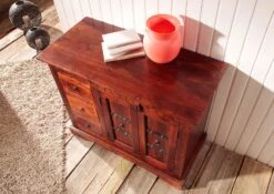 OXFORD #408 Credenza In Legno Di Acacia - Laccato / Nougat 106x50x85 13 OXFORD #408 Credenza In Legno Di Acacia - Laccato / Nougat 106x50x85 -Massivmoebel24 09 330 620 4506 4