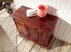 OXFORD #408 Credenza In Legno Di Acacia - Laccato / Nougat 106x50x85 15 OXFORD #408 Credenza In Legno Di Acacia - Laccato / Nougat 106x50x85 -Massivmoebel24 09 330 620 4506 6